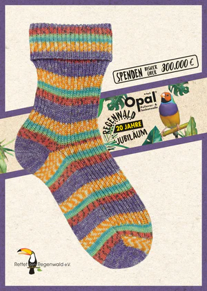 Opal 4 Ply 2143 The Petit Emily 20 Years of Rainforest with wool and nylon